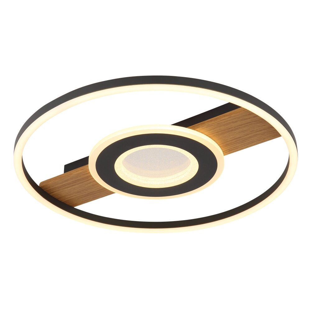 Globo Pikara Deckenleuchte LED Holzoptik, Schwarz, 1-flammig main product photo