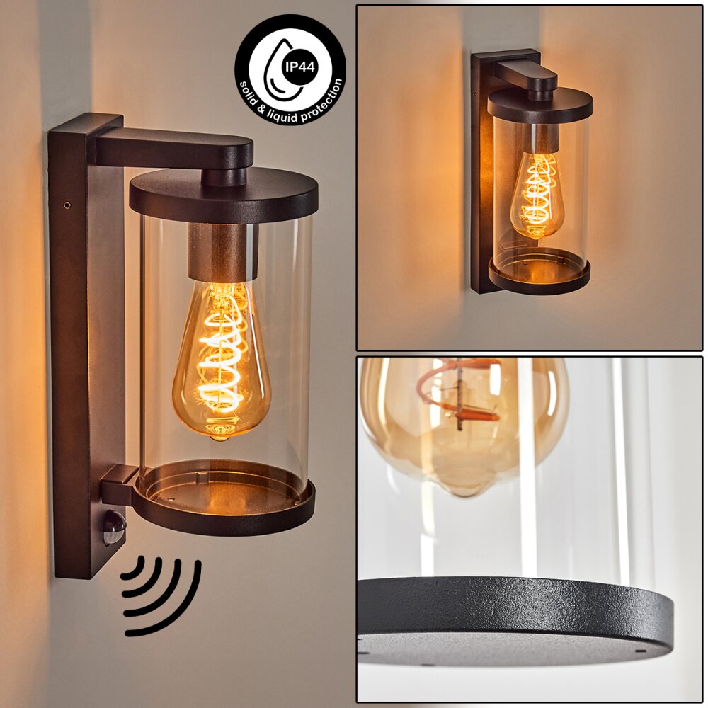 Telhada Außenwandleuchte Schwarz, 1-flammig, Bewegungsmelder main product photo
