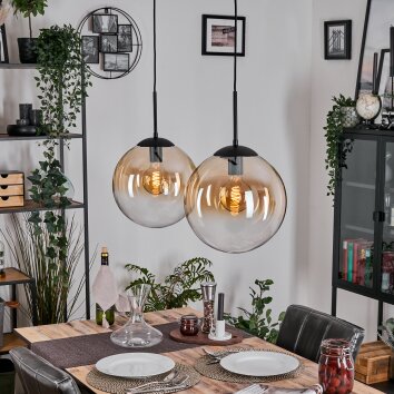 Gastor Hängeleuchte Glas 30 cm Schwarz, 2-flammig Gastor Hängeleuchte Glas 30 cm Schwarz, 2-flammig