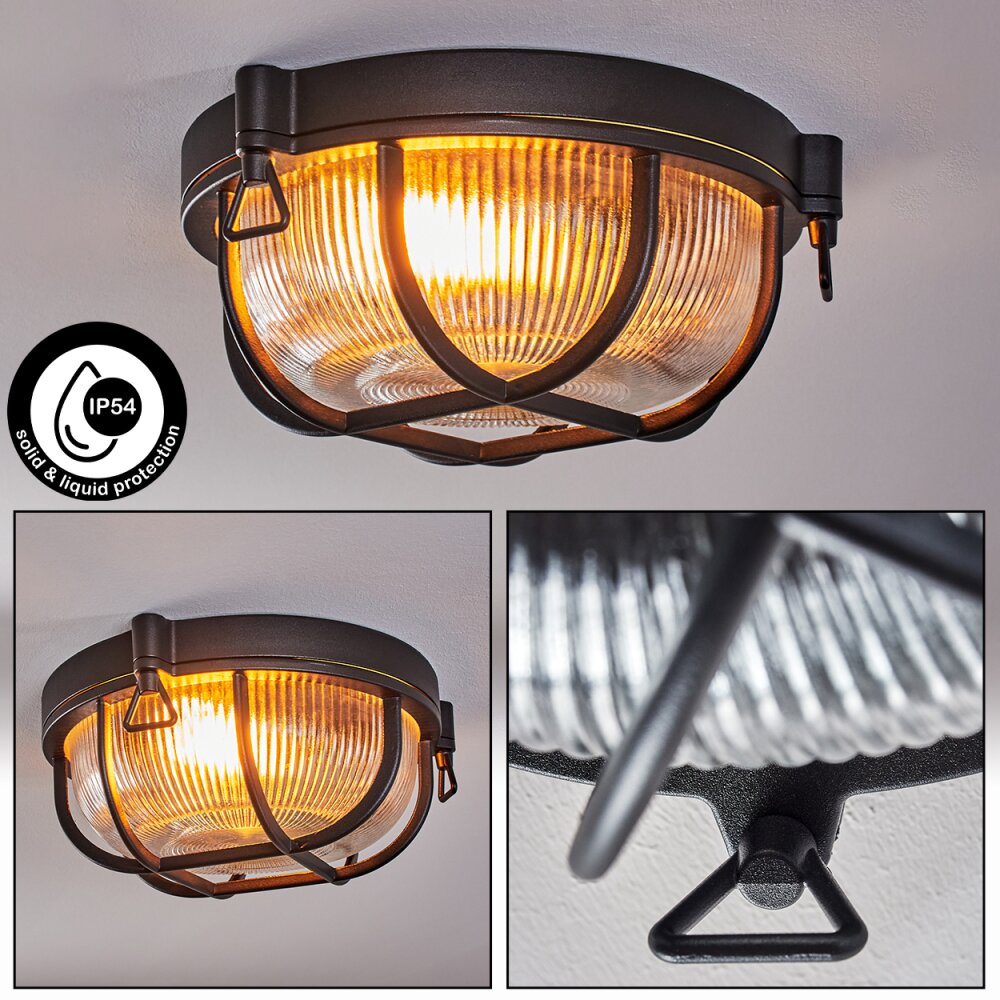 Godel Außendeckenleuchte Schwarz, 1-flammig main product photo