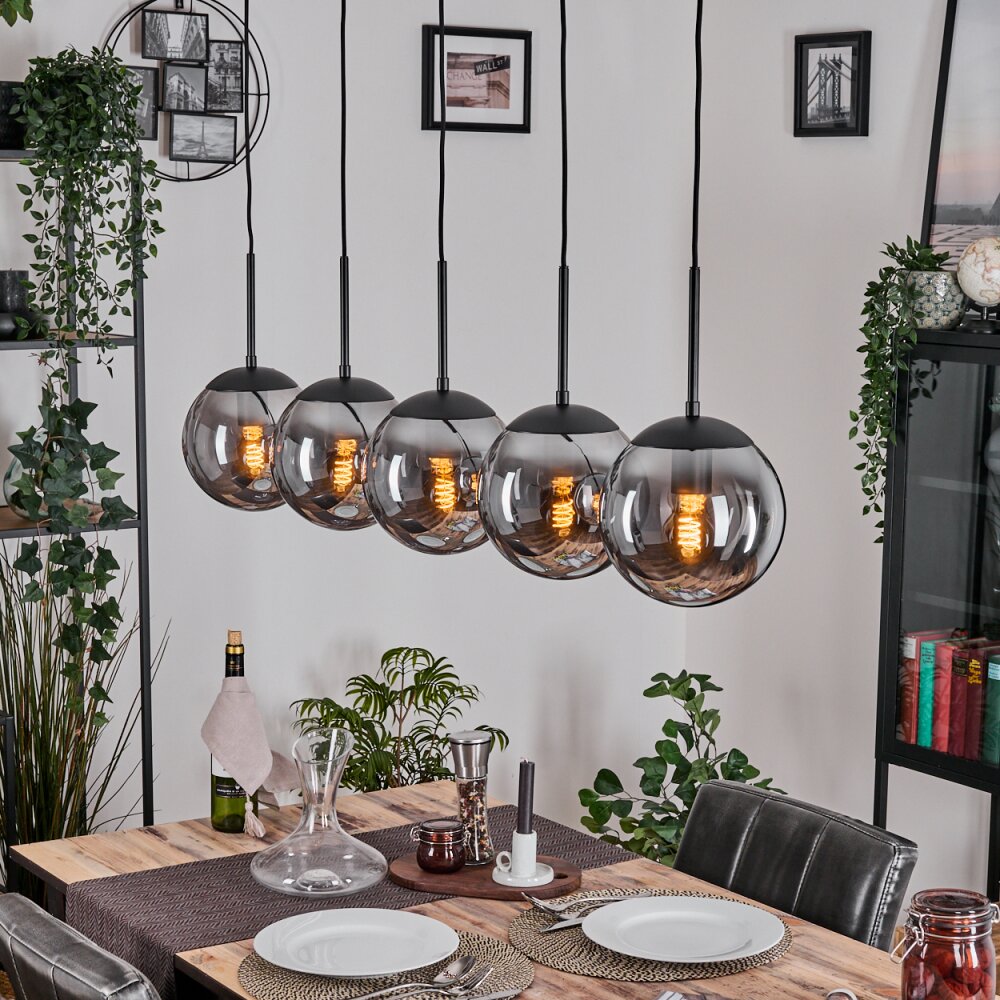 Gastor Hängeleuchte Glas 20 cm Rauchfarben, 5-flammig main product photo