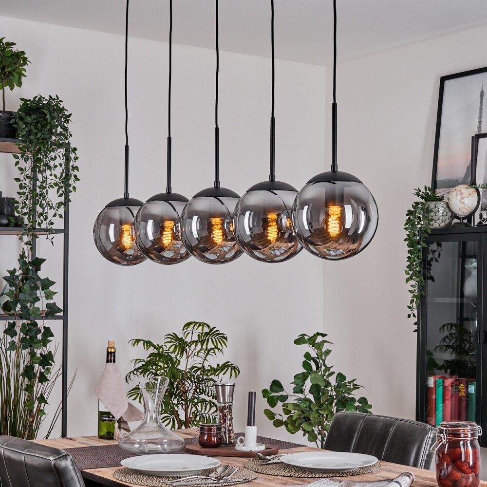 Gastor Hängeleuchte Glas 20 cm Rauchfarben, 5-flammig