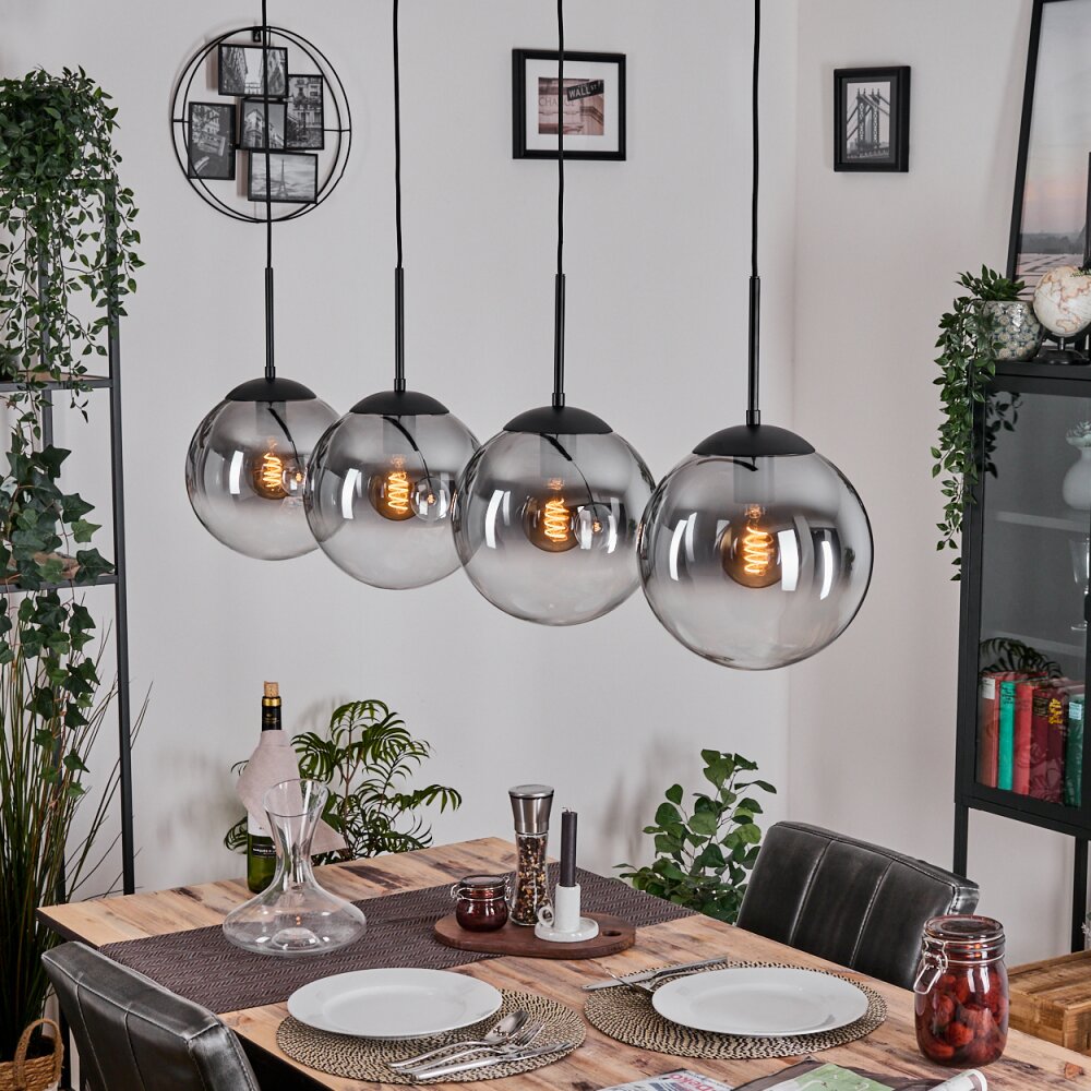 Gastor Hängeleuchte Glas 25 cm Klar, Rauchfarben, 4-flammig main product photo