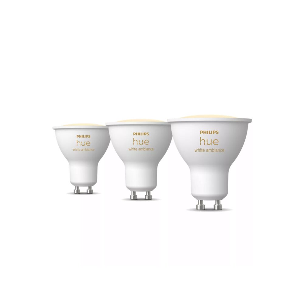 Philips Hue White Ambiance 3er Set LED GU10 4,2 Watt 2200 - 6500 Kelvin 400Lumen
