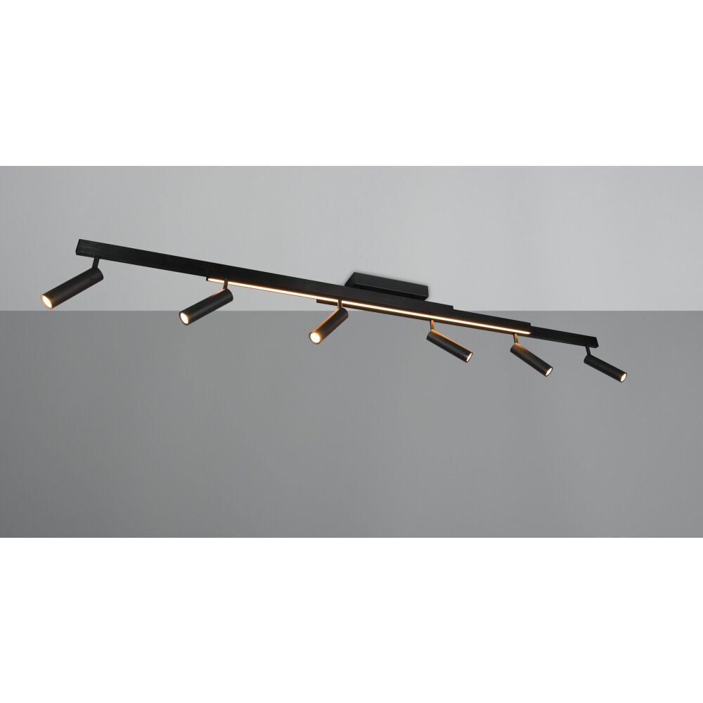 Trio Zeno Deckenleuchte LED Schwarz, 7-flammig, Fernbedienung