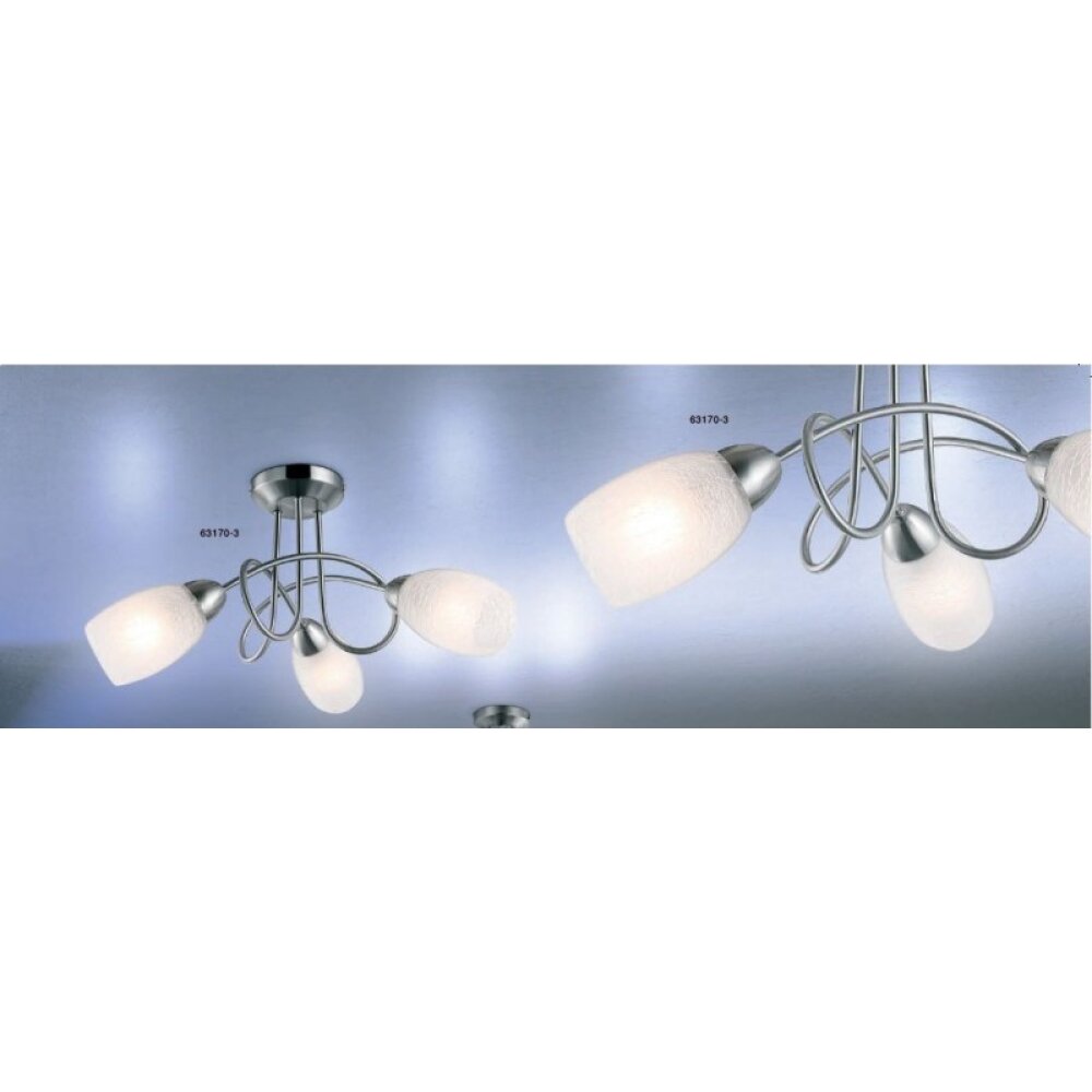 Globo MITIS Deckenleuchte Edelstahl, Nickel-Matt, Weiß, 3-flammig main product photo