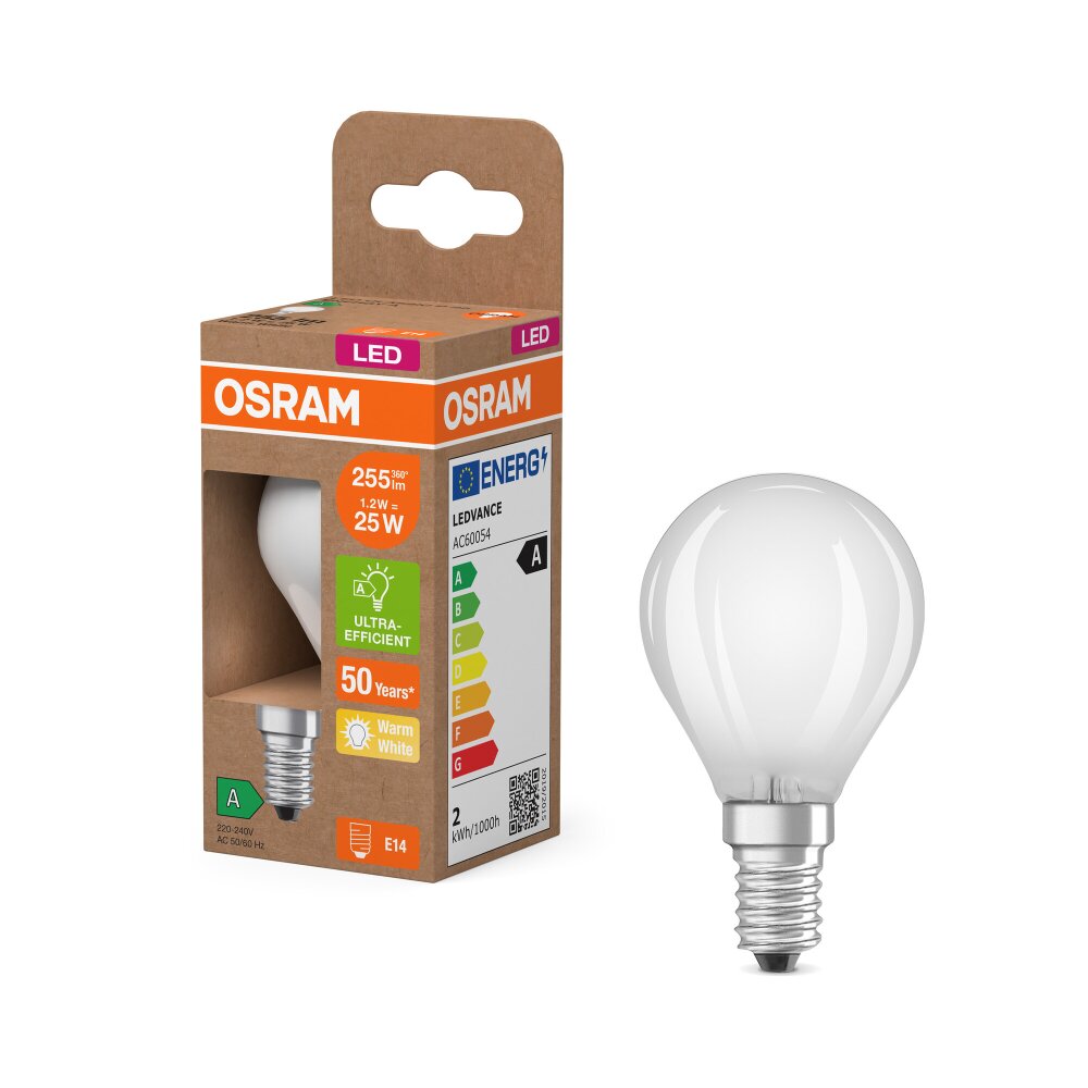 Osram LED E14 1,2 Watt 2700 Kelvin 255 Lumen main product photo