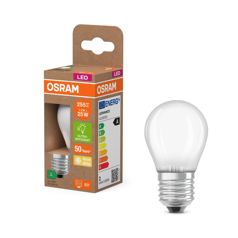 Osram LED E27 1,2 Watt 2700 Kelvin 255 Lumen main product photo