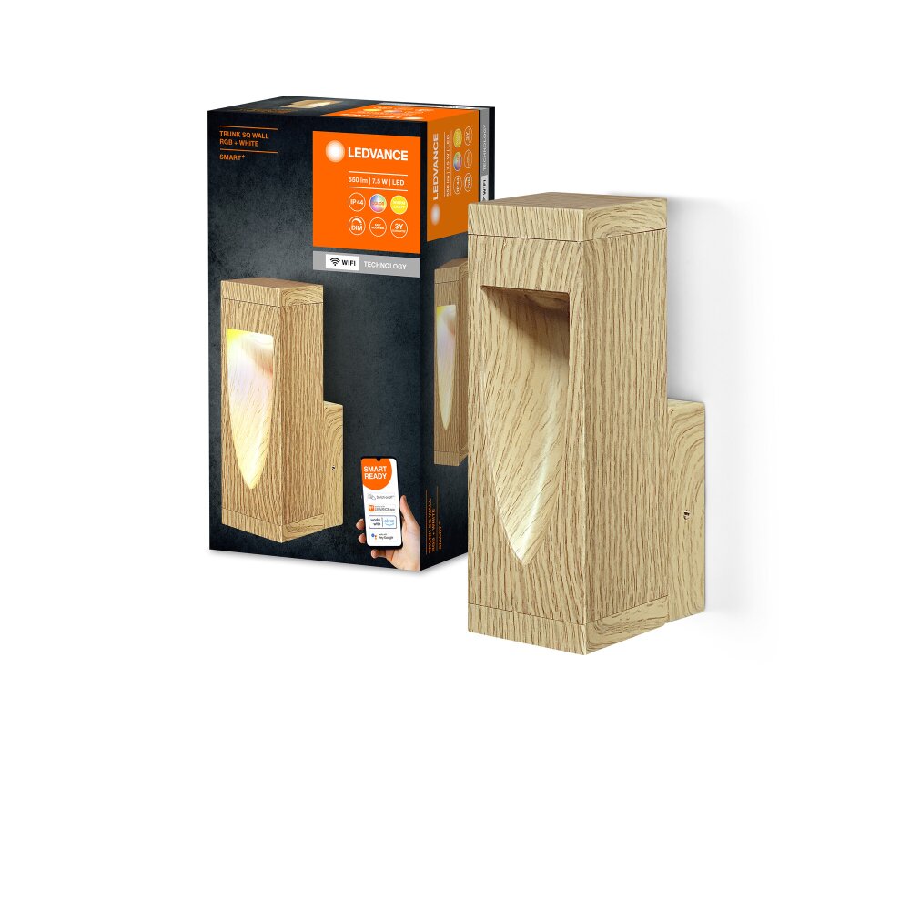 LEDVANCE SMART OUTD WIF Außenleuchte Holzoptik, 1-flammig, Farbwechsler main product photo
