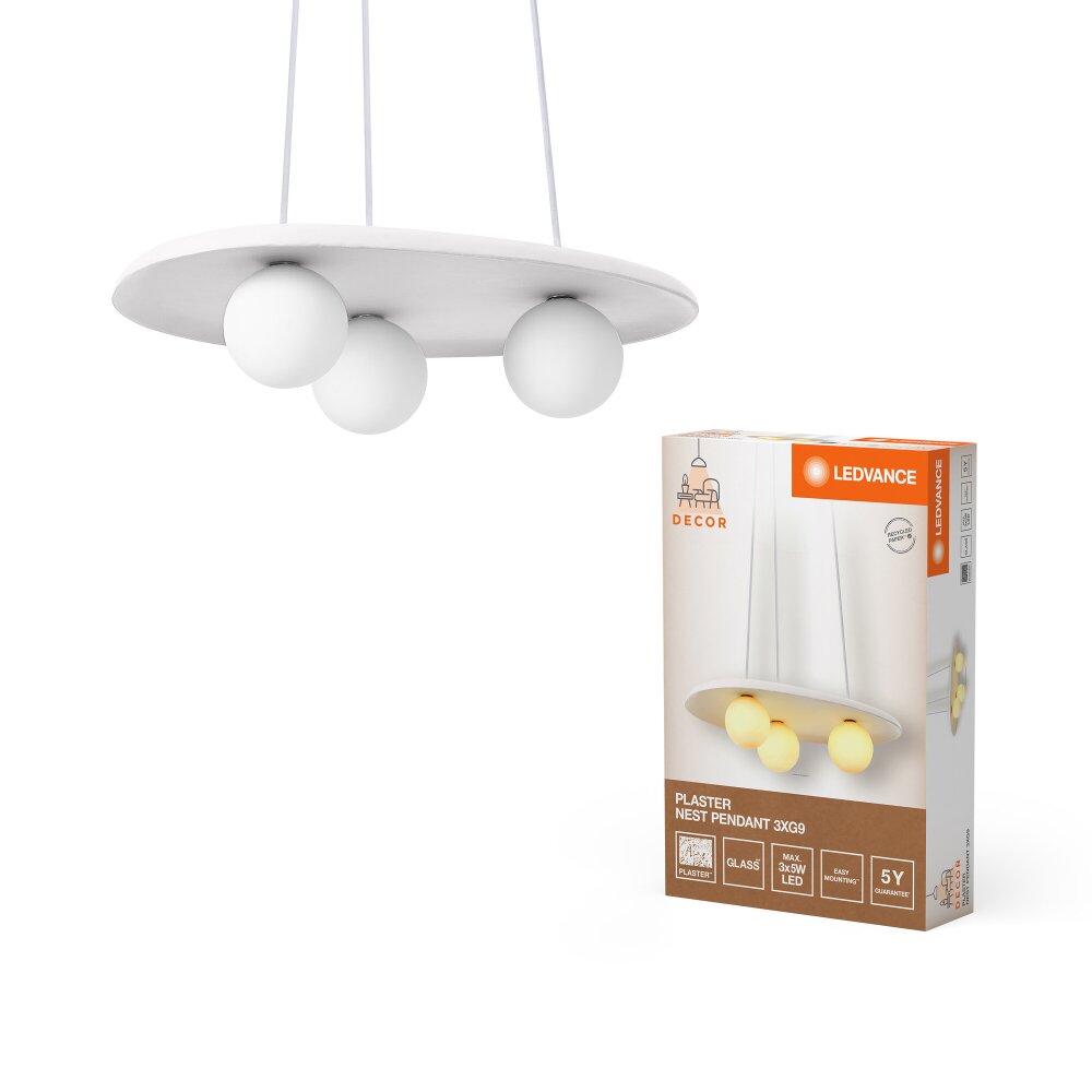 LEDVANCE DECOR Wand- und Deckenleuchte Weiß, 3-flammig main product photo