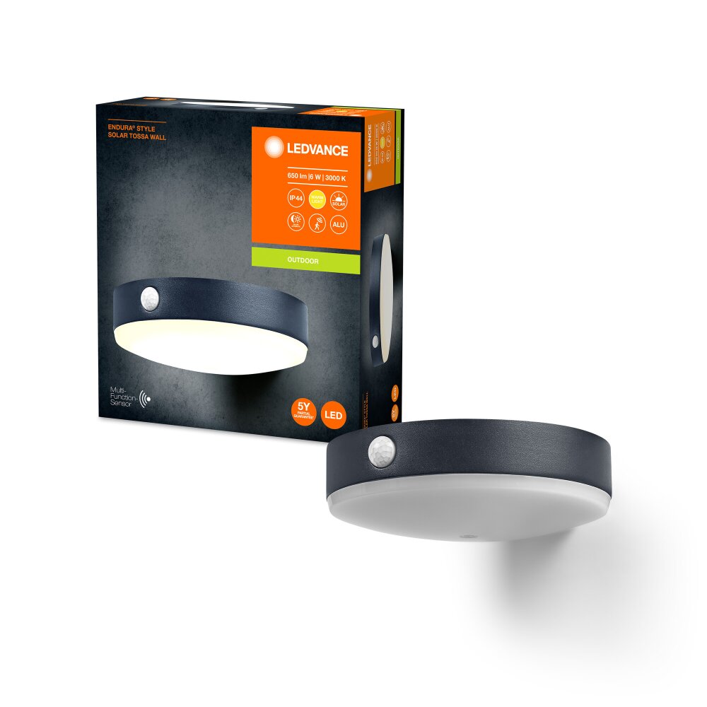 LEDVANCE ENDURA Außenwandleuchte Schwarz, 1-flammig, Bewegungsmelder main product photo