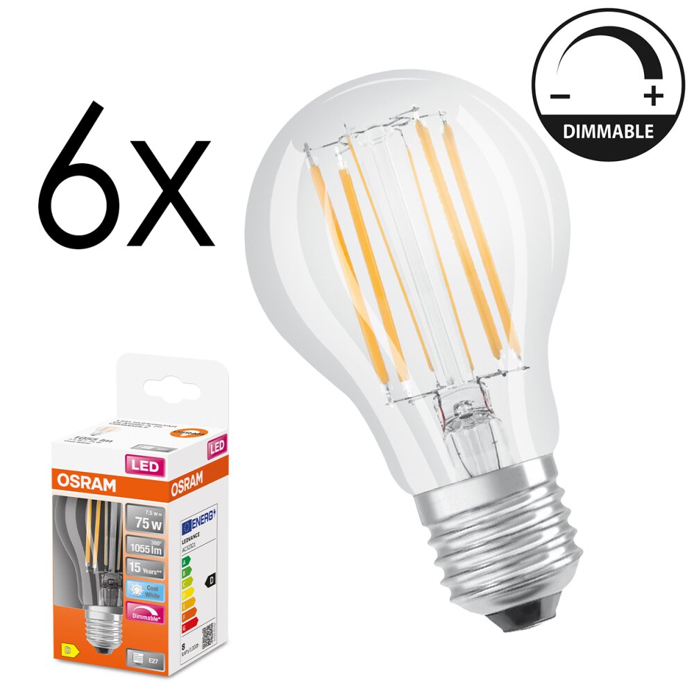 LED E27 6er Set 7,5 Watt 4000 Kelvin 1055 Lumen main product photo