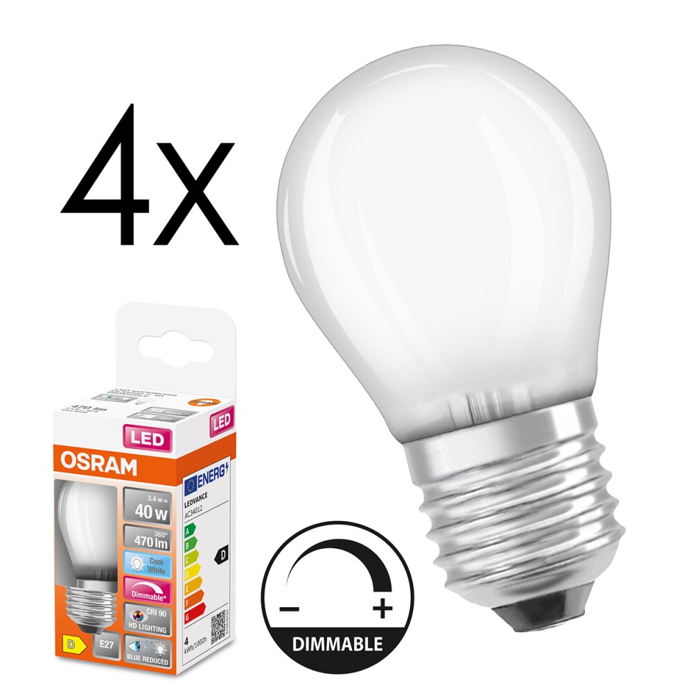 LED E27 4er Set 3,4 Watt 4000 Kelvin 470 Lumen main product photo