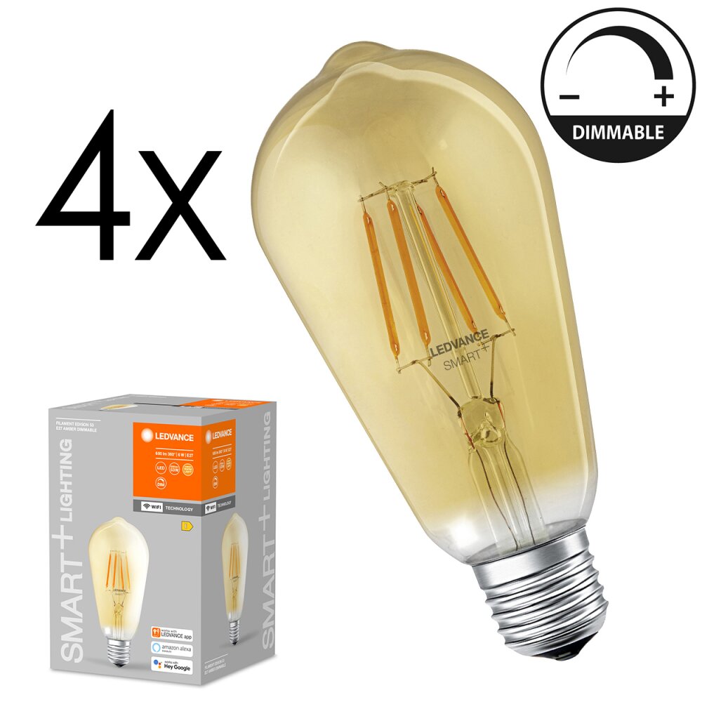 LED E27 4er Set 6 Watt 2400 Kelvin 680 Lumen main product photo