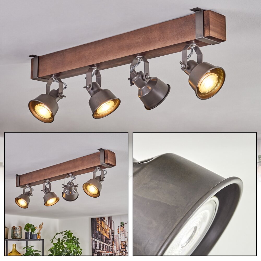 Pehefito Deckenleuchte Dunkelbraun, Grau, 4-flammig main product photo