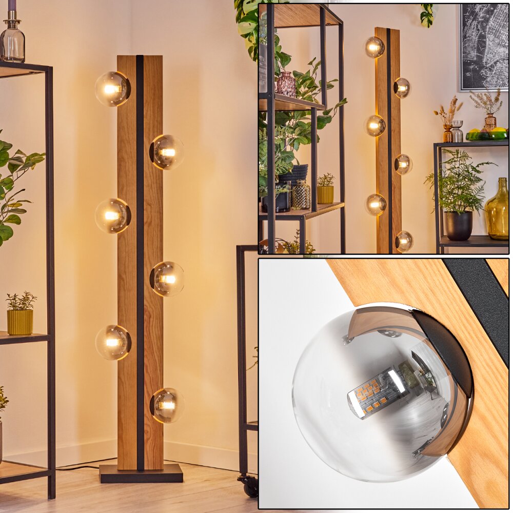 Chehalis Stehleuchte Naturfarben, Schwarz, 6-flammig main product photo