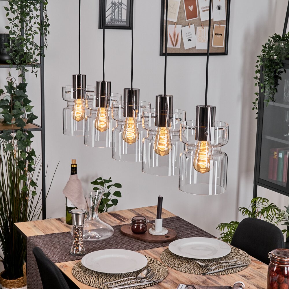 Hasvik Hängeleuchte Schwarz, 5-flammig main product photo