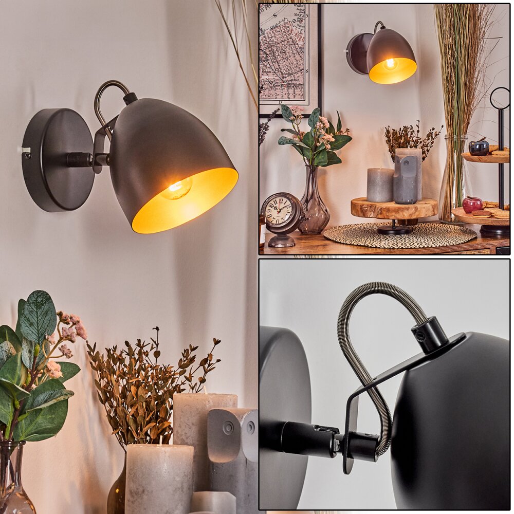 Bjedstrup Wandleuchte Schwarz, 1-flammig main product photo
