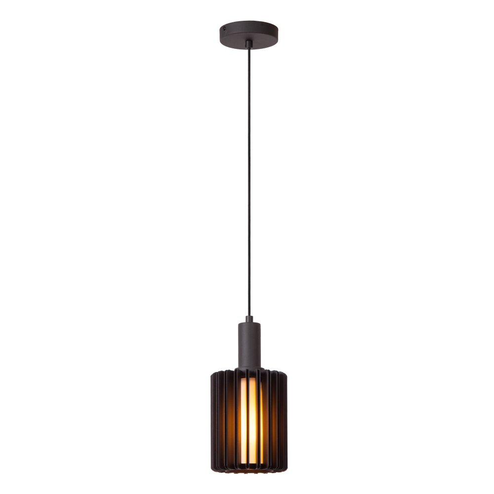 Lucide LAMBRES Pendelleuchte Schwarz, 1-flammig main product photo