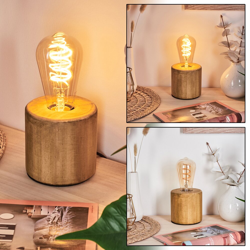 Argea Tischleuchte Naturfarben, Schwarz, 1-flammig main product photo