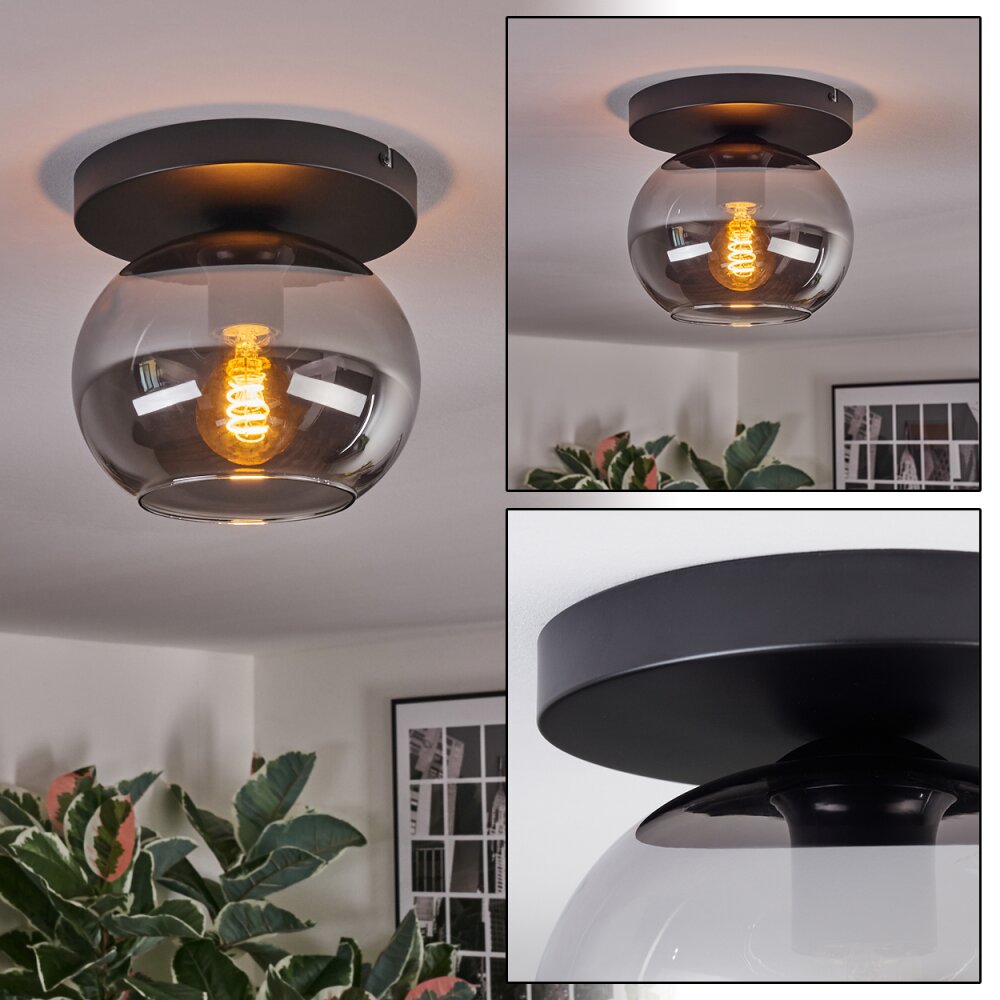 Apedo Deckenleuchte Glas 20 cm Rauchfarben, 1-flammig main product photo