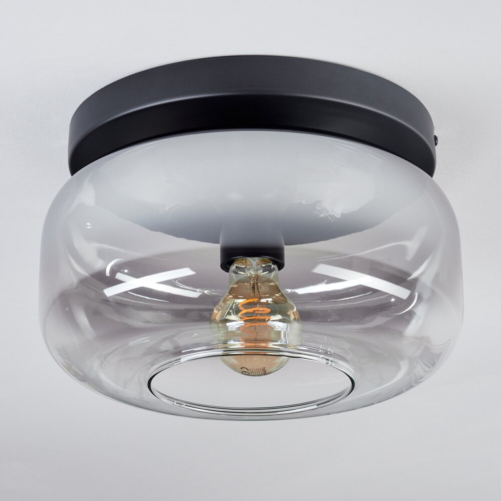 Boza Deckenleuchte Glas 28 cm Klar, Rauchfarben, 1-flammig