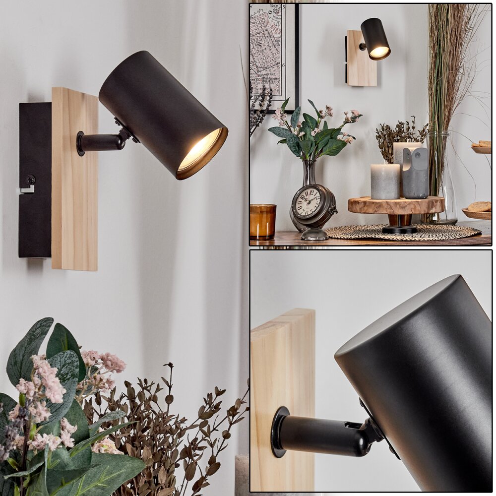 Gesteira Wandleuchte Naturfarben, Schwarz, 1-flammig main product photo