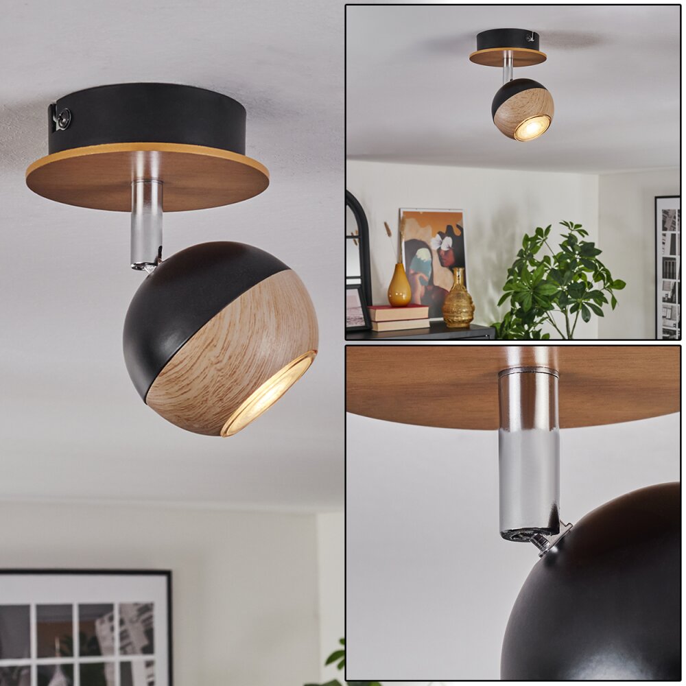 Haldor Deckenleuchte Braun, Chrom, Schwarz, 1-flammig main product photo