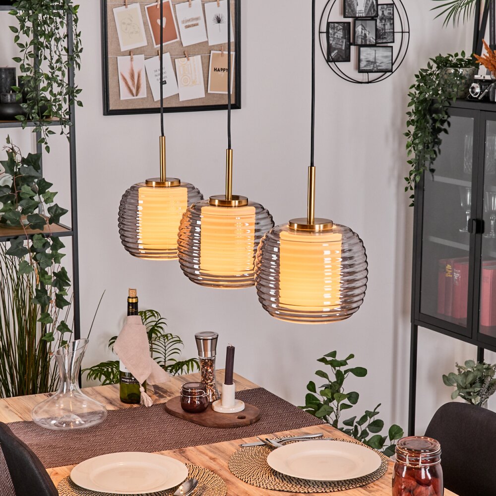 Gutdalen Hängeleuchte Gold, Schwarz, 3-flammig main product photo