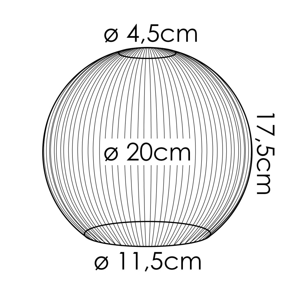 Glas-Lampenschirm Koyoto Ersatzglas 20 cm Kupferfarben, Rot
