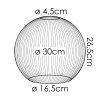 Koyoto Ersatzglas 30 cm Gold