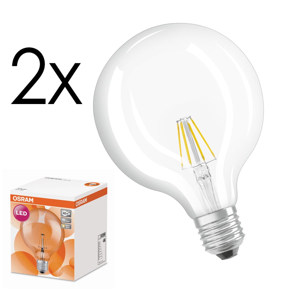 LED E27 2er Set 4 Watt 2700 Kelvin 470 Lumen main product photo
