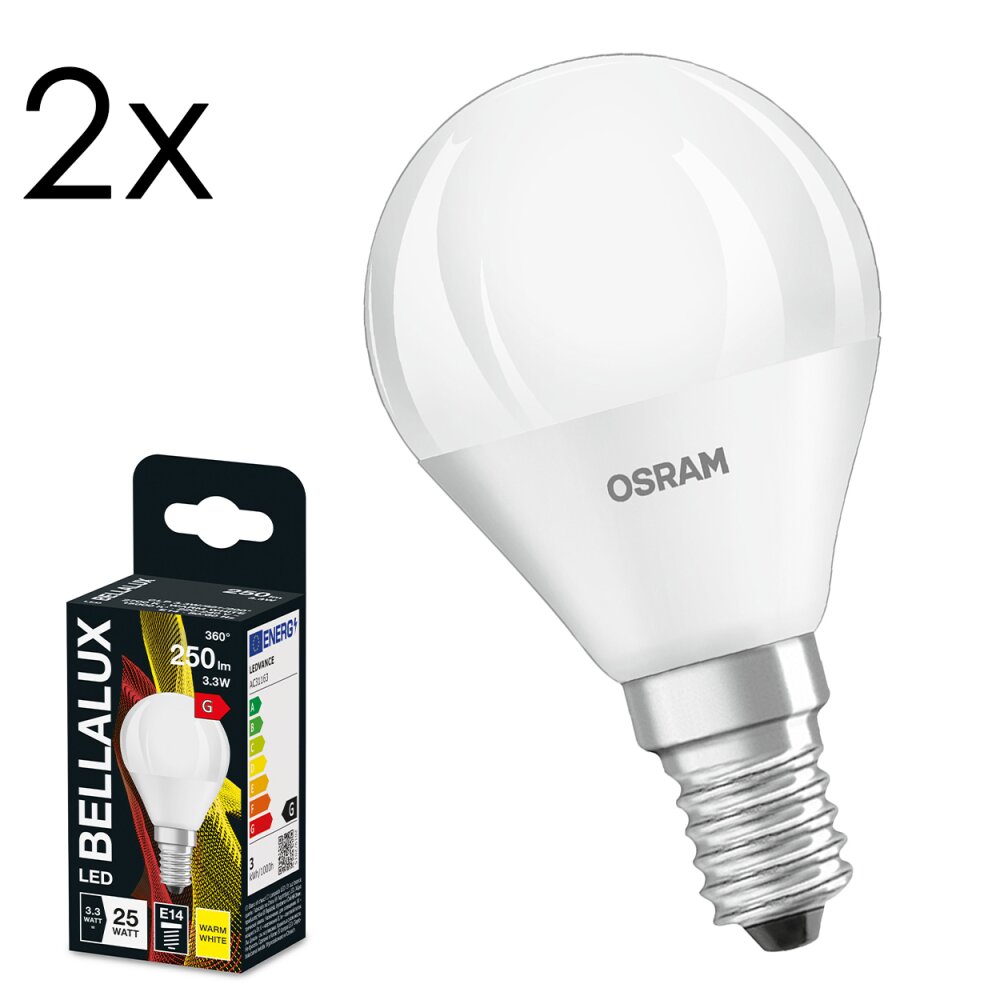 LED E14 2er Set 3,3 Watt 2700 Kelvin 250 Lumen main product photo