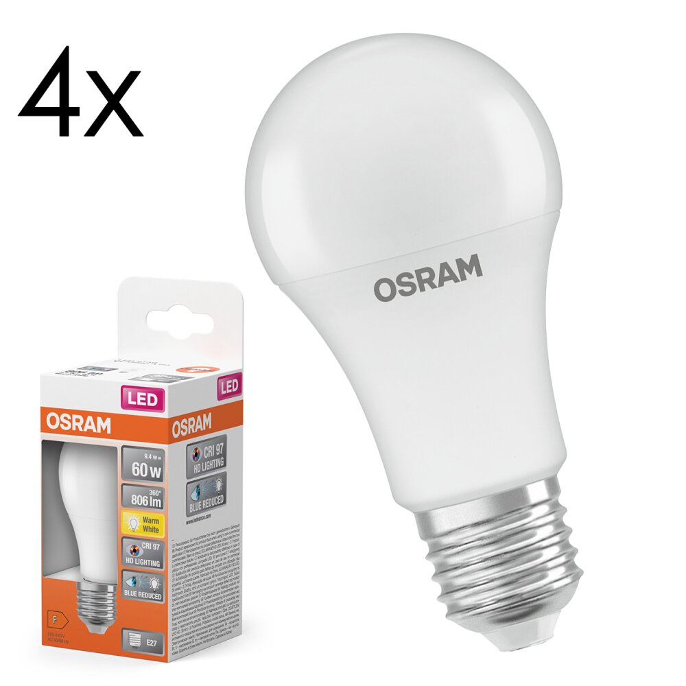 LED E27 4er Set 9,4 Watt 2700 Kelvin 806 Lumen main product photo