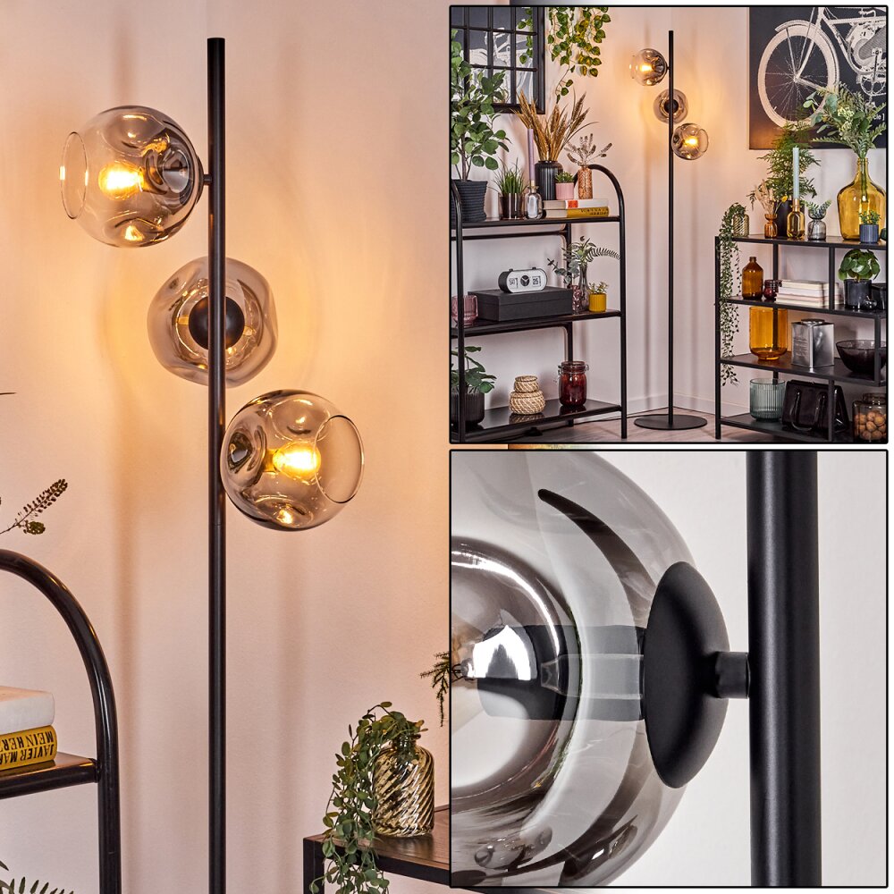Ripoll Stehleuchte Glas 15 cm Klar, Rauchfarben, 3-flammig main product photo