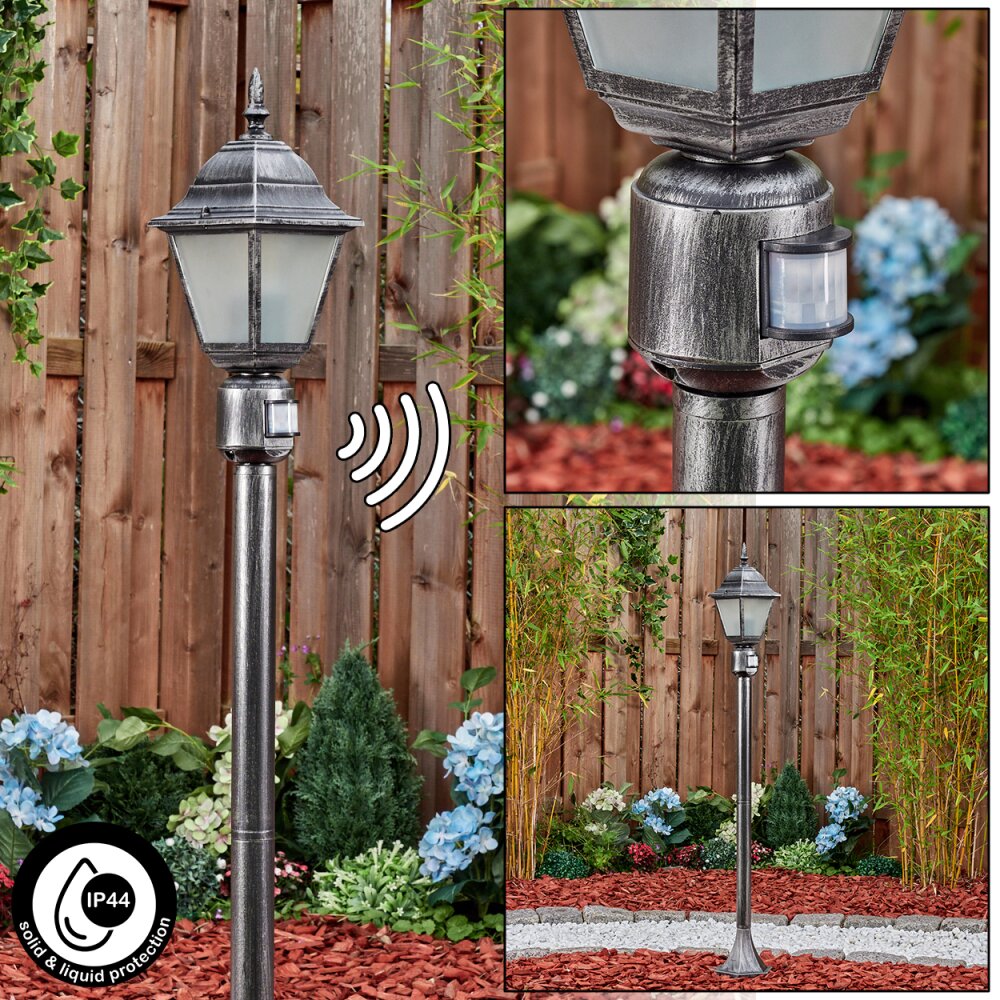 Naofe Wegeleuchte Schwarz, Silber, 1-flammig, Bewegungsmelder main product photo