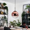 Gastor Hängeleuchte Glas 30 cm Klar, Kupferfarben, 1-flammig