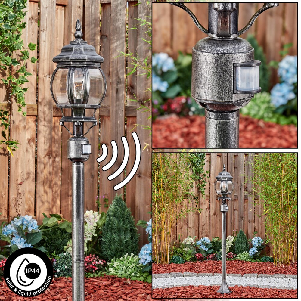 Lentua Wegeleuchte Schwarz, Silber, 1-flammig, Bewegungsmelder main product photo