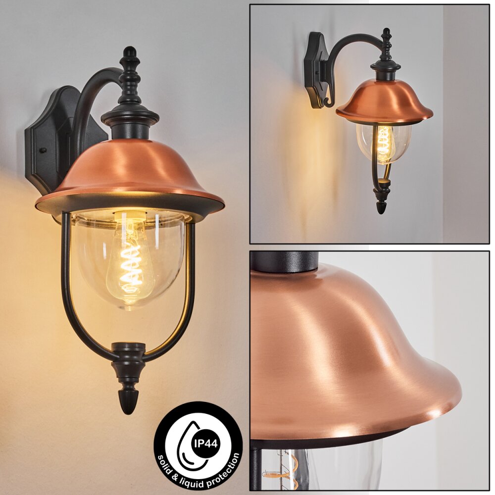 Gascon Außenwandleuchte Kupferfarben, Schwarz, 1-flammig main product photo