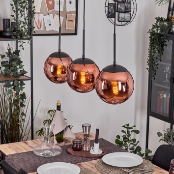 Gastor Hängeleuchte Glas 20 cm Kupferfarben, 3-flammig Gastor Hängeleuchte Glas 20 cm Kupferfarben, 3-flammig