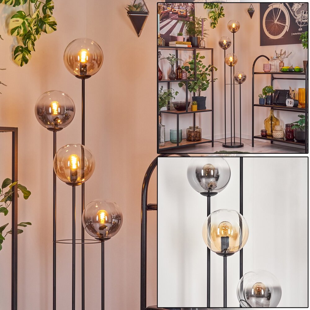 Gastor Stehleuchte Glas 15 cm Bernsteinfarben, Klar, Rauchfarben, 4-flammig main product photo