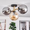 Gastor Deckenleuchte Glas 15 cm Gold, Schwarz, 3-flammig