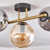 Gastor Deckenleuchte Glas 15 cm Gold, Schwarz, 3-flammig