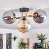 Gastor Deckenleuchte Glas 15 cm Gold, Schwarz, 3-flammig