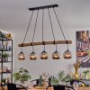 Ripoll Pendelleuchte Glas 15 cm Naturfarben, Schwarz, 5-flammig
