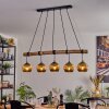 Ripoll Pendelleuchte Glas 15 cm Naturfarben, Schwarz, 5-flammig