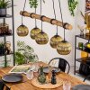 Ripoll Pendelleuchte Glas 15 cm Naturfarben, Schwarz, 5-flammig