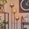 Koyoto Stehleuchte Glas 15 cm Holz hell, Schwarz, 3-flammig
