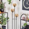 Koyoto Stehleuchte Glas 15 cm Holz hell, Schwarz, 3-flammig