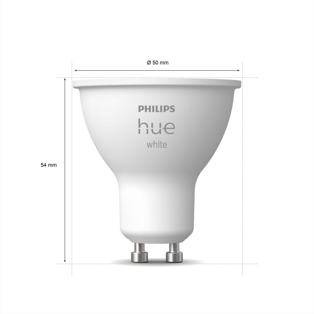 Philips Hue White 2er Set LED GU10 5,2 Watt 2700 Kelvin 400 Lumen